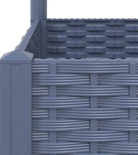 Kékszürke PP rácsos kerti ültetőláda 120 x 120 x 121,5 cm