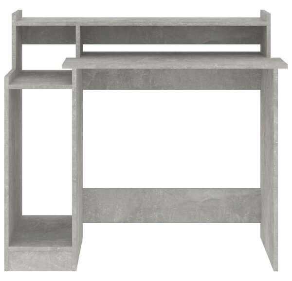 Betonszürke szerelt fa íróasztal LED-ekkel 97 x 45 x 90 cm