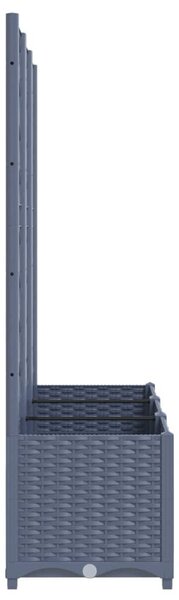 Kékszürke PP rácsos kerti ültetőláda 120 x 40 x 136 cm