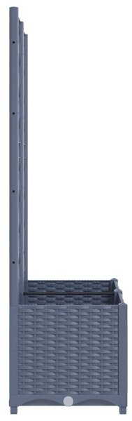 Kék-szürke kerti virágláda ráccsal 80 x 40 x 136 cm PP