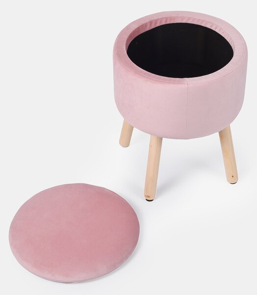 Sinsay - Bársony puff tároló funkcióval - pasztellpink