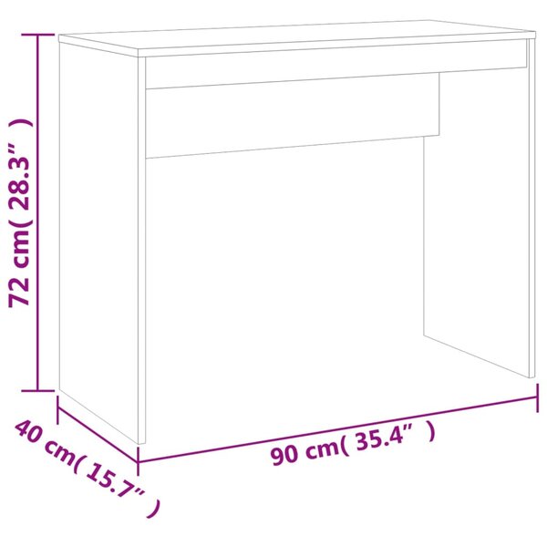Betonszürke szerelt fa íróasztal 90 x 40 x 72 cm