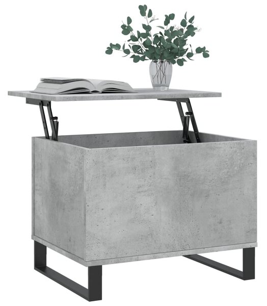 Betonszürke szerelt fa dohányzóasztal 60 x 44,5 x 45 cm