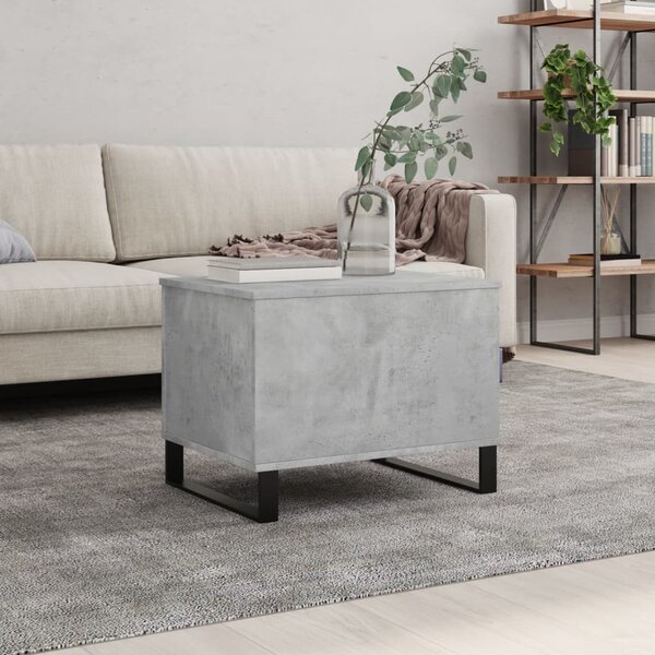Betonszürke szerelt fa dohányzóasztal 60 x 44,5 x 45 cm