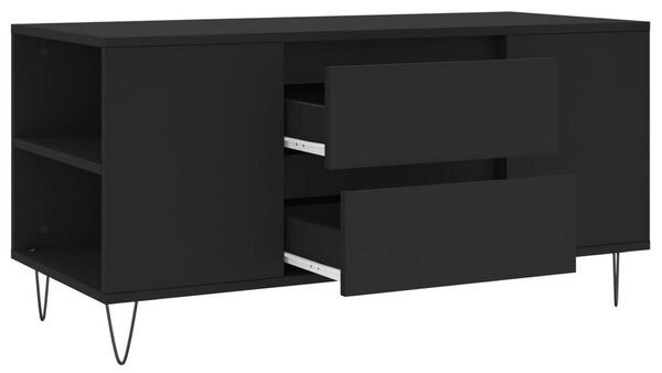 Fekete szerelt fa dohányzóasztal 102x44,5x50 cm