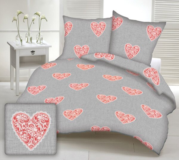 RED LOVE pamut ágynemű DeLuxe Ágynemű mérete: 140x200 cm, A csomag tartalma: Készletcsomagolás