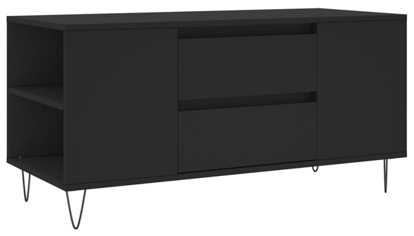 Fekete szerelt fa dohányzóasztal 102x44,5x50 cm