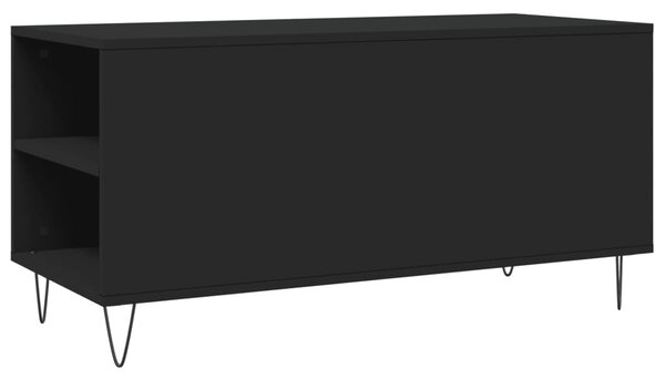 Fekete szerelt fa dohányzóasztal 102x44,5x50 cm