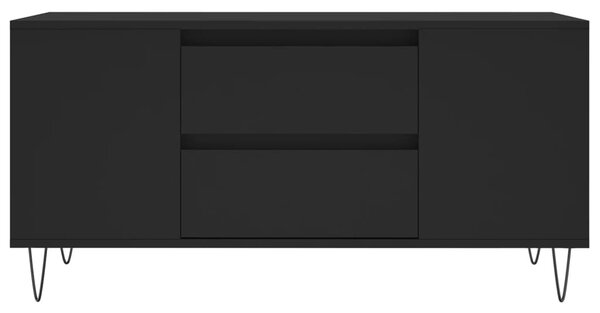 Fekete szerelt fa dohányzóasztal 102x44,5x50 cm