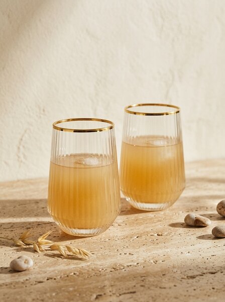 Sinsay - Bordázott poharak arany peremmel 2 pack - arany