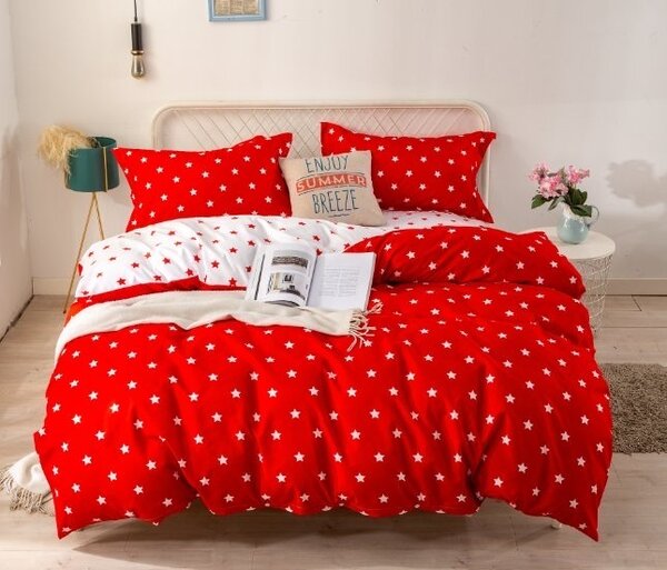 STAR RED fotó ágynemű Ágynemű mérete: 140x200 cm, A csomag tartalma: 3 Készletcsomagolás