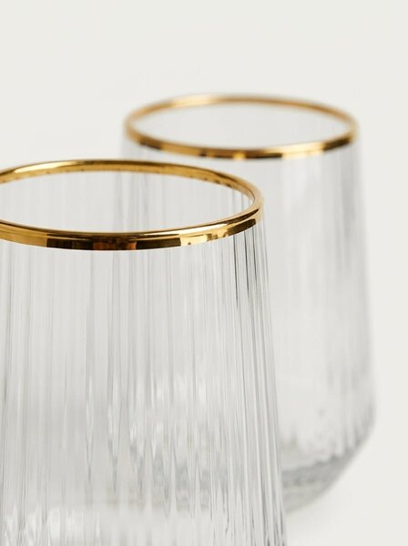 Sinsay - Bordázott poharak arany peremmel 2 pack - arany