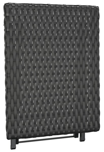 Fekete összecsukható polyrattan asztal 45 x 35 x 32 cm