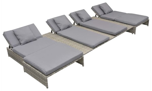 15 részes szürke kültéri polyrattan pihenőszett