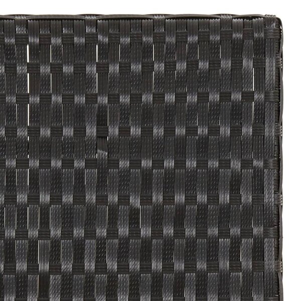 Fekete összecsukható polyrattan asztal 45 x 35 x 32 cm