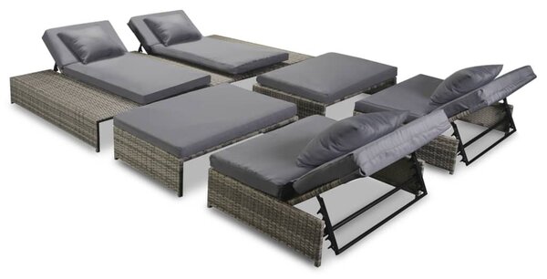 15 részes szürke kültéri polyrattan pihenőszett