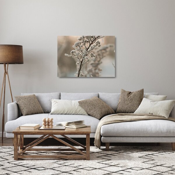 Üveg kép - Növény fagyban (70x50 cm)
