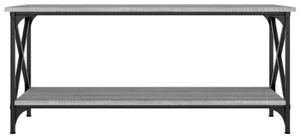 Szürke sonoma szerelt fa és vas dohányzóasztal 100 x 45 x 45 cm