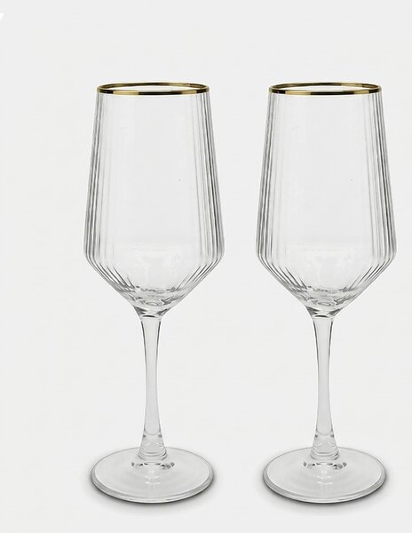 Sinsay - Bordázott borospoharak arany peremmel 2 pack - arany