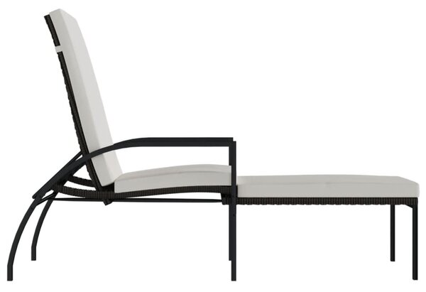 2 db barna polyrattan napozóágy lábtartóval