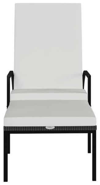 2 db barna polyrattan napozóágy lábtartóval