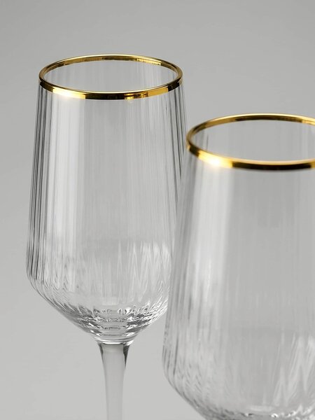 Sinsay - Bordázott borospoharak arany peremmel 2 pack - arany