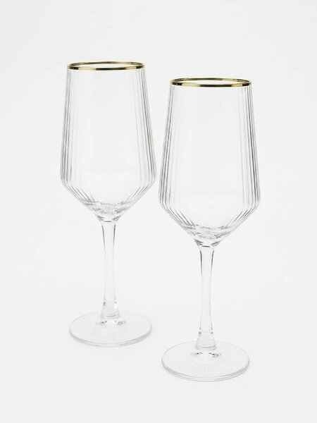 Sinsay - Bordázott borospoharak arany peremmel 2 pack - arany