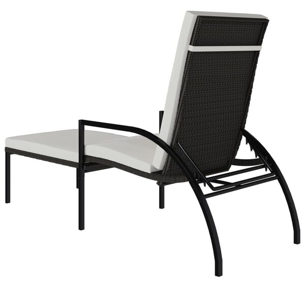 2 db barna polyrattan napozóágy lábtartóval