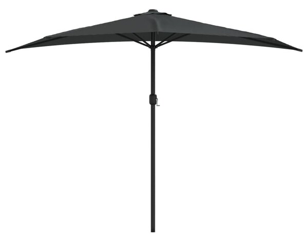 Antracit féloldalas erkély napernyő alumíniumrúddal 300x155 cm
