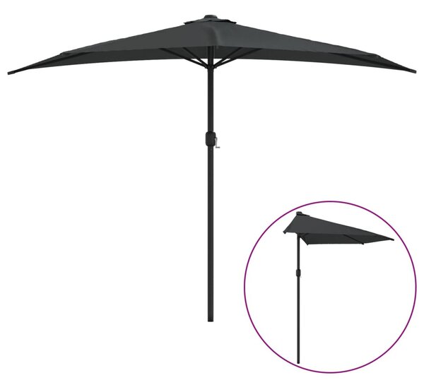 Antracit féloldalas erkély napernyő alumíniumrúddal 300x155 cm