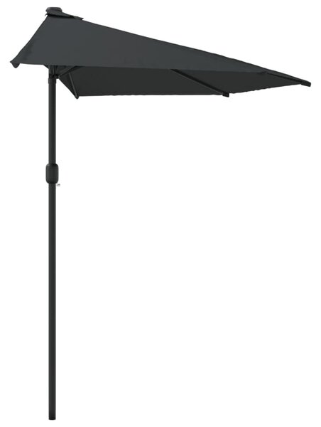 Antracit féloldalas erkély napernyő alumíniumrúddal 300x155 cm
