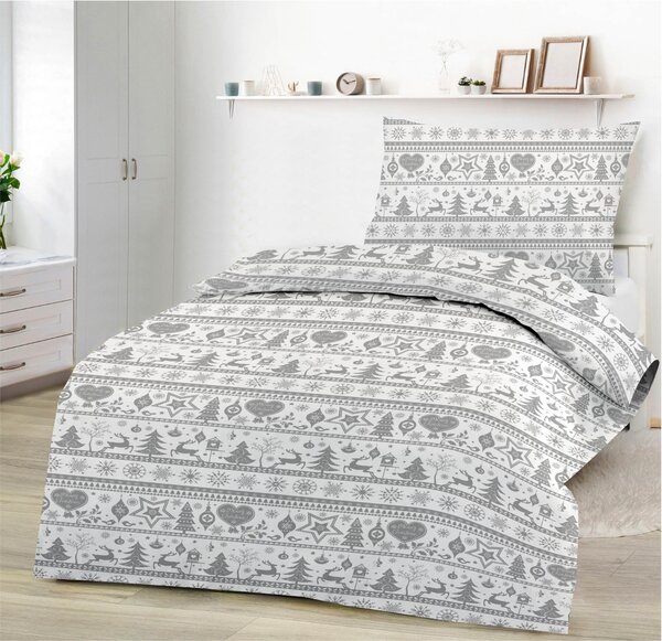 X-MAS GREY pamut ágynemű DeLuxe