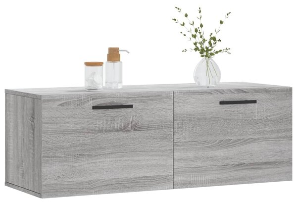 Szürke sonoma színű szerelt fa faliszekrény 100 x 36,5 x 35 cm