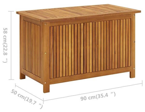 Tömör akácfa kerti tárolóláda 90 x 50 x 58 cm