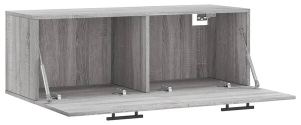 Szürke sonoma színű szerelt fa faliszekrény 100 x 36,5 x 35 cm