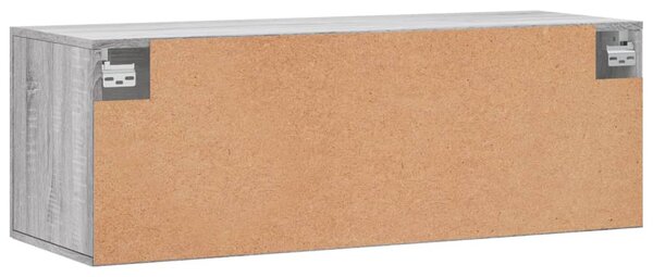 Szürke sonoma színű szerelt fa faliszekrény 100 x 36,5 x 35 cm