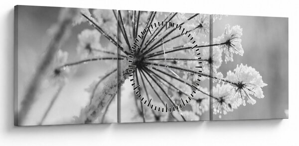 Kép - Virág télen (órával) (90x30 cm)
