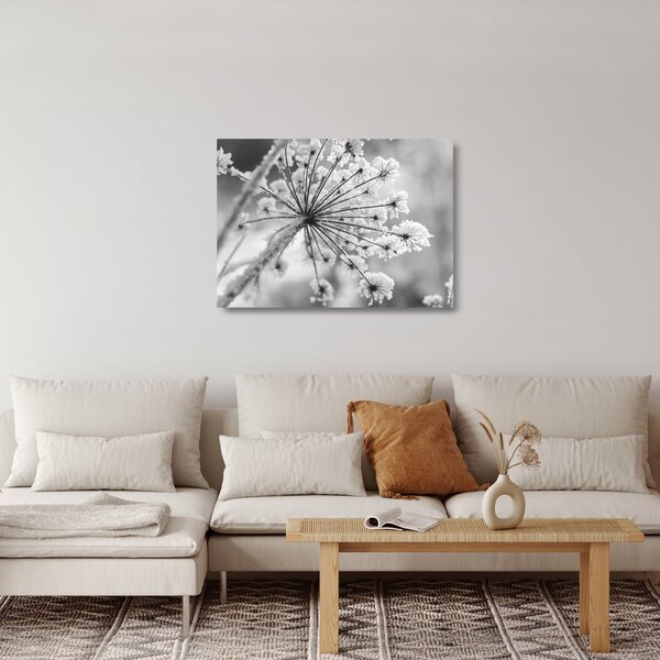 Üveg kép - Virág télen (70x50 cm)