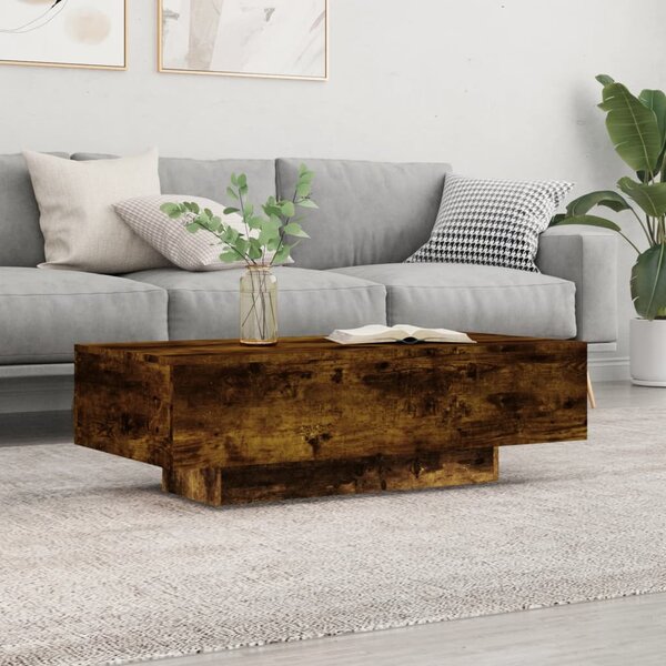 Füstös tölgy színű szerelt fa dohányzóasztal 100x49,5x31 cm