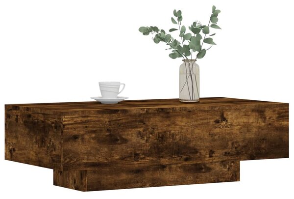 Füstös tölgy színű szerelt fa dohányzóasztal 100x49,5x31 cm