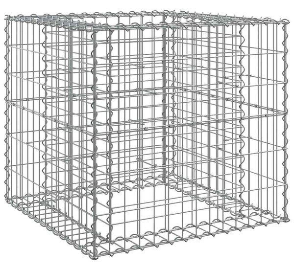 Ezüst horganyzott vas gabion kosár 70 x 70 x 65 cm