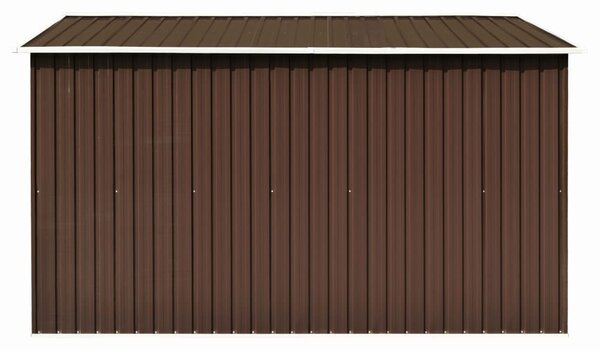 Barna fém kerti fészer 257 x 298 x 178 cm