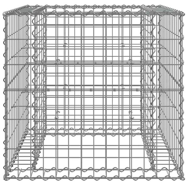 Ezüst horganyzott vas gabion kosár 70 x 70 x 65 cm