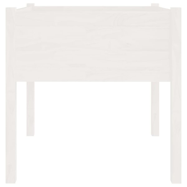 2 db fehér tömör fenyőfa kerti virágtartó 70 x 70 x 70 cm