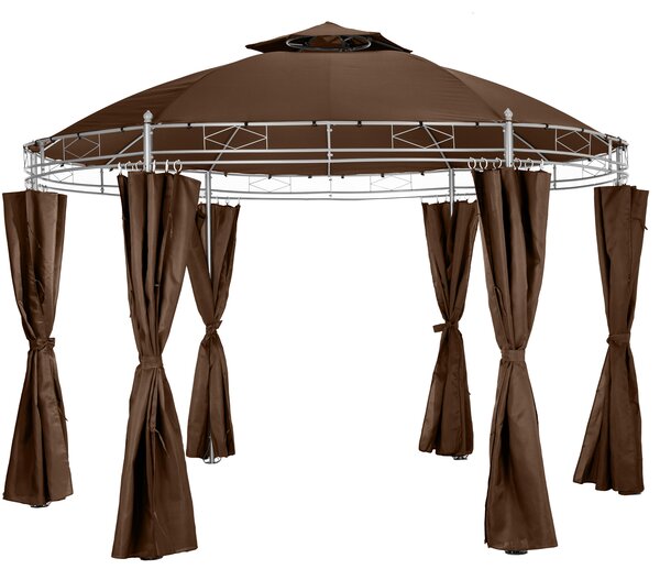 Tectake 403267 siana fényűző kerti luxus sátor kerek ø3,5m - barna