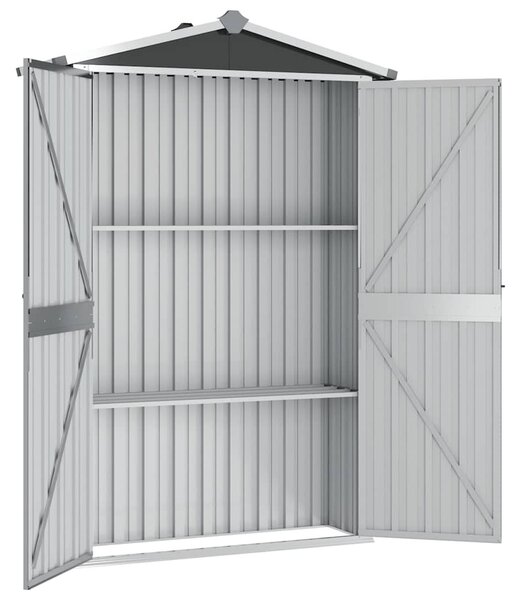 Antracitszürke horganyzott acél kerti fészer 116x45x175 cm