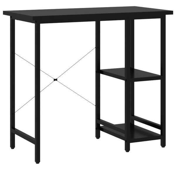 Fekete MDF és fém számítógépasztal 80 x 40 x 72 cm