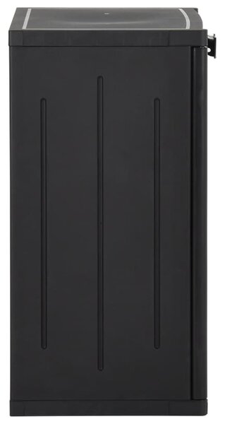Fekete PP rattan kerti tárolószekrény 65 x 45 x 88 cm