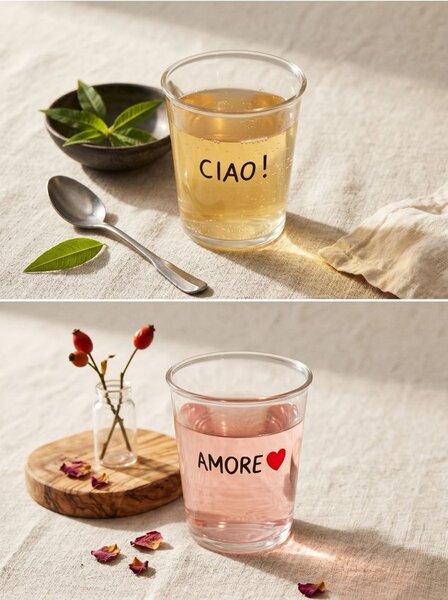 Sinsay - Poharak CIAO! és AMORE felirattal 2 pack - fekete