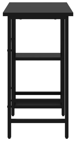 Fekete MDF és fém számítógépasztal 80 x 40 x 72 cm